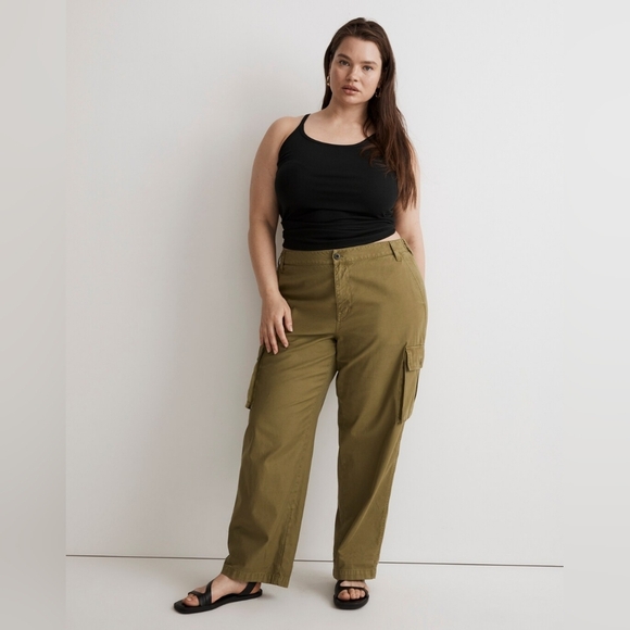 Madewell Pants - Madewell Cargo Pants Womens 16W Olive Low Slung Slouch Straight Utility Military
